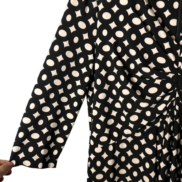 Leslie Fay‎ Black White Ruched Bodice Dress NWT Size 14 1F1A2124 - Picture 5 of 15